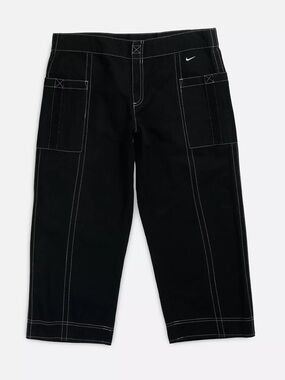 Vintage Nike Black Cropped Cargo Capri Pants